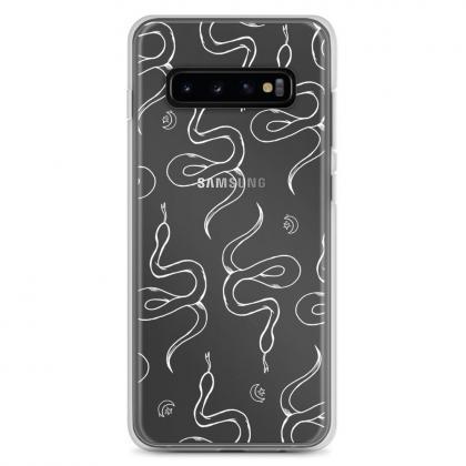 White Snake Minimalist Galaxy Print Samsung Case