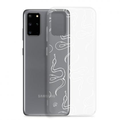 White Snake Minimalist Galaxy Print Samsung Case