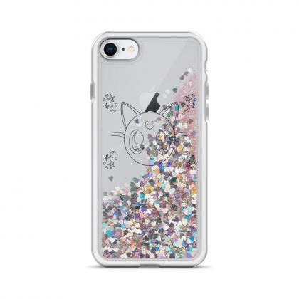 Luna Sailor Moon Liquid Glitter Phone Case