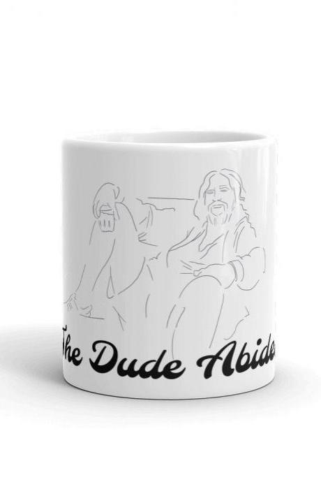 The Dude Abides, Lebowski, Minimalist Design Mug, The Big Lebowski Gift, Pop Culture Gift, Minimalist Mug, Bowling Gift, Movie Gift