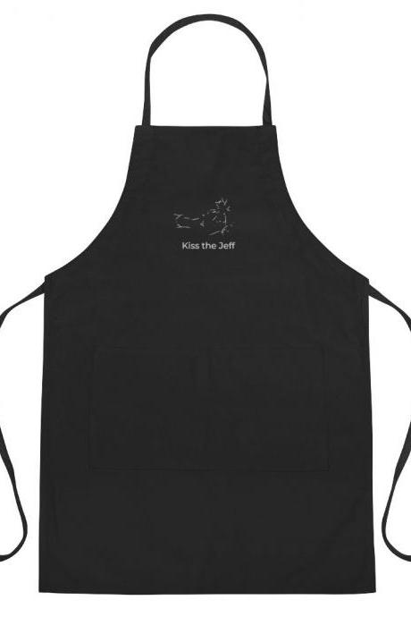 Kiss The Jeff Minimalist Inspired Embroidered Apron