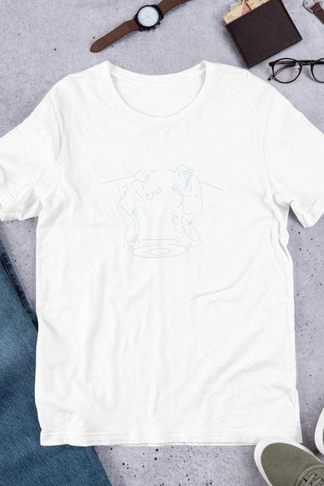 Pulp Fiction Dancing Blue Minimalist Short-sleeve Unisex T-shirt